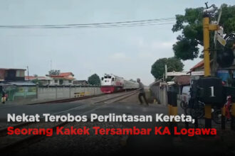 Nekat Terobos Perlintasan Kereta, Seorang Kakek Tersambar KA Logawa