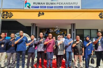 Peresmian Rumah BUMN Pekanbaru ini juga dibarengi dengan Launching Cofee Shop Kabar Baik. Foto: Dok Kementerian BUMN