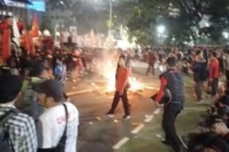 Ilustrasi aksi demo terkait PHPU hasil pilpres 2024 di kawasan Patung Kuda Jakarta Pusat.(foto dok ipol.id)