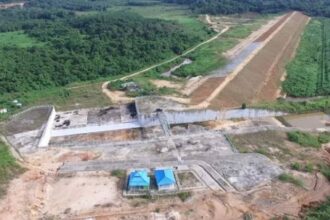 Konstruksi bendungan di Kecamatan Marangkayu, Kutai Kartanegara Foto: Dok Pemkab Kukar