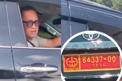 Pengemudi mobil berplat TNI dan mengaku adik jendral cekcok dengan pengendara lain di Tol. Foto: IG, @terangmedia (tangkap layar)