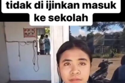 Dian siswi SMA Negeri 2 Maumere, tidak diperbolehkan mengikuti ujian lantaran tidak melunasi uang sekolah. Foto: IG, @terangmedia (tangkap layar)
