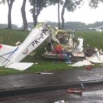 Pesawat jatuh di BSD, Serpong, Tangsel. Foto: dok. TMC Polda Metro Jaya