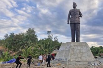 Gambaran progres pembangunan monumen Bung Karno di Sangasanga, Kukar. Foto: humas/ipol.id