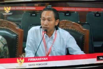 Bappilu DPD PD DKI Jakarta, Firmansyah dalam persidangan di MK.(foto screenshot TV MK)