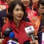 Staf Ahli Presiden Grace Natalie yang mewakili Presiden Joko Widodo saat membuka 1st FOBI World Barongsai Championship 2024 di Mahaka Square Kelapa Gading, Jakarta Utara, Jumat (17/5/2024).