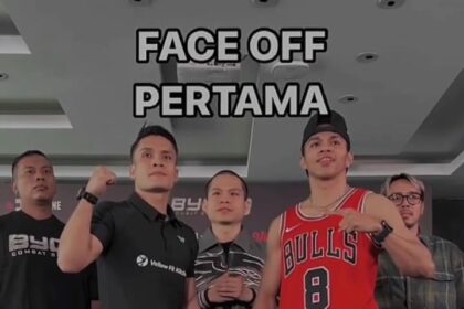 Selebritas Randy Pangalila dan atlet muay thai peraih medali emas PON 2021 Papua Jekson Karmela bakal bertarung menggunakan K-1 rule kickboxing dalam main event Byon Combat Showbiz Vol. 3. Foto: IG, @rezanandarcr (tangkap layar)