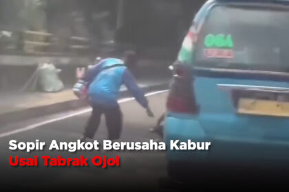 Sopir Angkot Berusaha Kabur Usai Tabrak Ojol