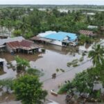 Banjir menggenangi sejumlah rumah warga di Kabupaten Merauke, Papua Selatan, Selasa (7/5/2024). Foto: BNPB