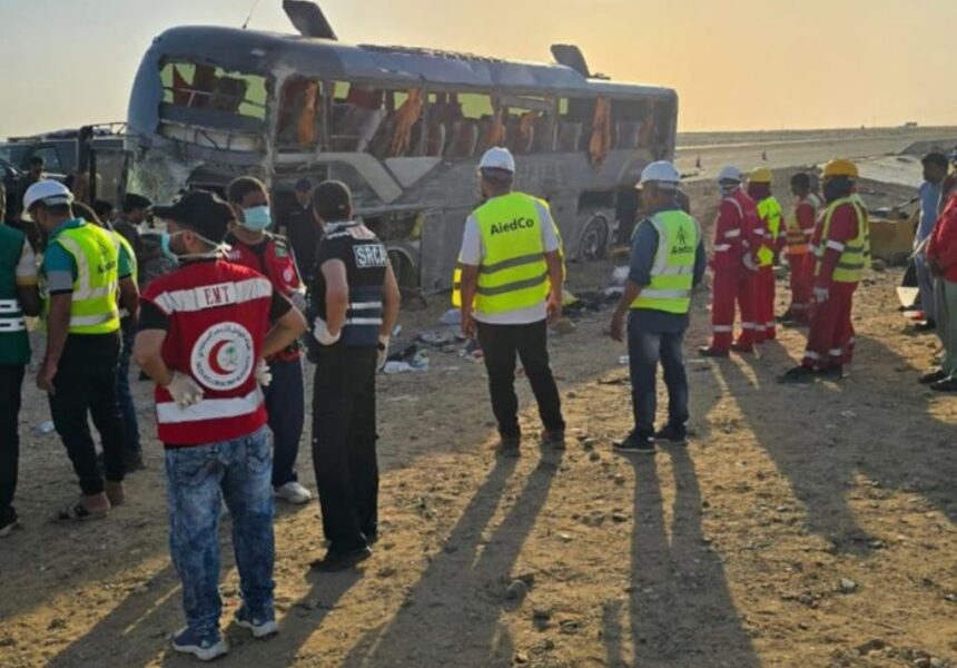 Kecelakaan bus di Arab Saudi. Foto: Al Roya