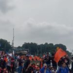 Puluhan ribu buruh se-Jabodetabek menggelar aksi bertepatan dengan hari buruh sedunia.(foto sofian/ipol.id)