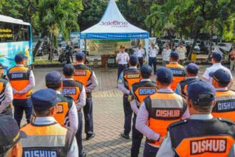 Apel Satpol PP DKI Jakarta di Monas sesaat sebelum menggelar razia.(Foto dok pemprov)