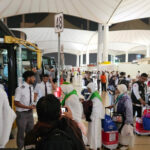 Kedatangan jemaah haji Indonesia di Bandara King Abdul Aziz Jeddah. Foto: Kemenag