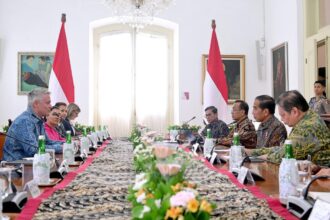 Presiden Jokowi menerima Sekretaris Jenderal OECD Mathias Cormann di Istana Kepresidenan Bogor, Jawa Barat, Selasa (28/05/2024) siang. Foto: BPMI Setpres