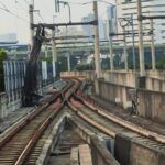 crene besi jatuh di rel MRT Jakarta (ist)