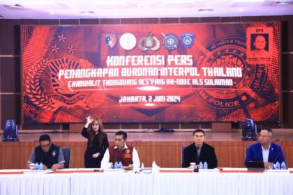 Tim gabungan Divisi Hubungan Internasional Polri, Polda Sumatera Utara dan Polda Bali menangkap buronan paling dicari di Thailand bernama Tongduang Chaowalit alias Pang Nardone.