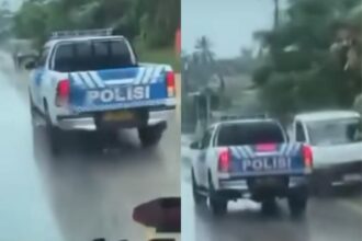 Aksi arogan oknum rombongan Patwal Polisi di Kalimantan Timur. Foto: IG, @memomedsos (tangkap layar)