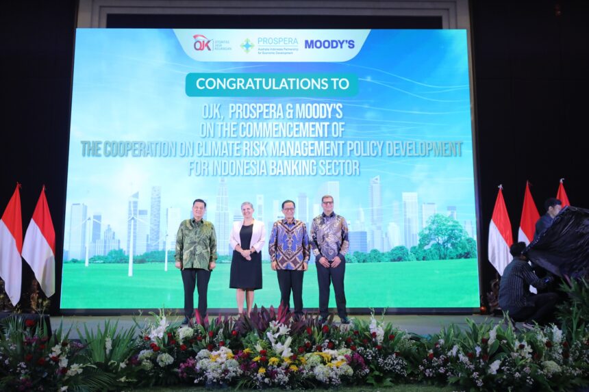 Kick-Off Ceremony: OJK – Prospera – Moody’s Cooperation on Climate Risk Management Policy Development for Indonesian Banking Sector yang dilaksanakan secara hybrid di Jakarta, Jumat (28/6/2024). Foto: Dok OJK