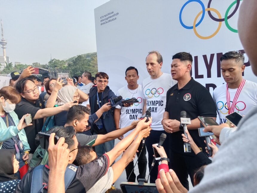 Ketua NOC Rajasapta Oktohari di acara Olympic Day 2024. Foto/ipol