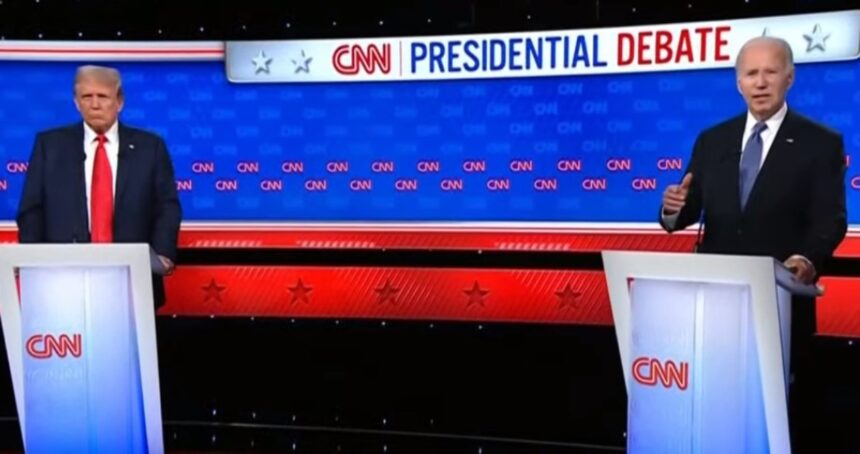 Debat perdana Pilpres AS yang mempertemukan dua kandidat, Joe Biden dan Donald Trump. Foto: Tangkapan layar