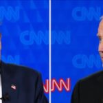 Donald Trump dan Joe Biden dalam debat perdana Pilpres AS. Foto: Tangkapan layar
