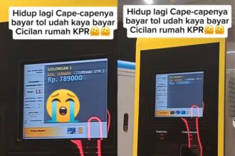 Pengguna jalan tol kehabisan saldo e-toll kaget kena denda di tol Cisumdawu Rp789 ribu. Foto: Tiktok, @vanmaysetorie (tangkap layar)