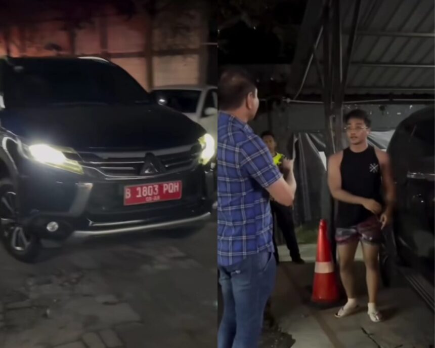Pemuda bawa mobil dinas plat merah Jakarta di Yogyakarta. Foto: Instagram @ragamotomotif.id