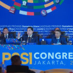 Ketum PSSI Erick Thohir saat membuka Kongres Biasa PSSI 2024 di Hotel Shangri-La, Jakarta Pusat, Senin (10/6/2024)