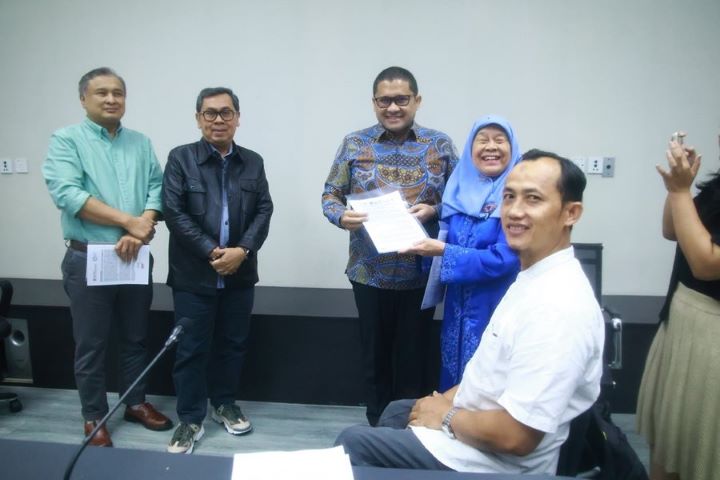 Kepala Badan Kebijakan Fiskal Kementerian Keuangan Febrio Nathan Kacaribu saat bertemu dengan Koalisi Organisasi Penyandang Disabilitas di Kantor BKF Jakarta