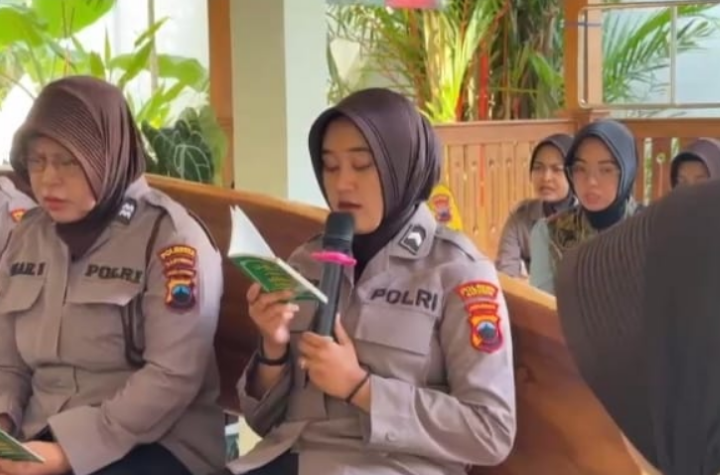 Bripda Sherly, Polwan dari Polresta Banyumas yang hafal 30 juz Alquran. Foto: Polri