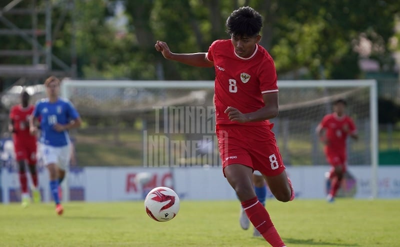 Timnas Indonesia U-20 kalah tipis 0-1 dari Italia pada matchday terakhir Grup B Toulon Cup 2024 di Stade Marcel Roustan, Rabu (12/6/2024) malam WIB. (Foto: Instagram/timnas.indonesia)