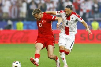 Timnas Turki bermain imbang 1-1 kontra Georgia di babak pertama pada matchday pertama Grup F Euro 2024. (foto: REUTERS)