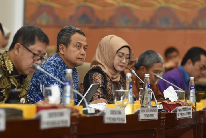 Wakil Direktur Utama Pertamina Wiko Migantoro pada RDP Komisi VI DPR RI, Rabu (12/6/2024). Foto: Dok Pertamina