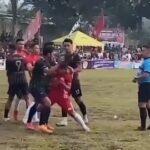 Viral di media sosial pertandingan antar kampung di Semarang, Jawa Tengah ricuh. Pemain dari salah satu tim yang berlaga mengeroyok wasit. (foto: instagram)