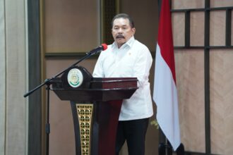 Jaksa Agung ST Burhanuddin saat memberikan sambutan Penyerahan LHP BPK RI atas Laporan Keuangan Kejaksaan RI Tahun 2023 di kantornya, Rabu (24/7/2024). Foto: Puspenkum Kejaksaan Agung