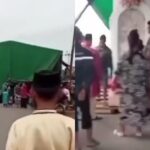 Momen sebuah tenda hajatan menutup dua akses jalan di Pelabuhan Rakyat, Kecamatan Pontianak Barat. Foto: IG, @memomedsos (tangkap layar)