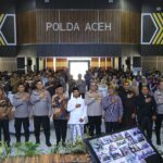 Kasatgas Preemtif Operasi Nusantara Cooling System (Ops NCS) Polri, Brigjen M Rudy Syafirudin dan jajaran dalam audiensi dengan Forum Kerukunan Umat Beragama (FKUB) Provinsi Aceh, Kota Banda Aceh dan Kabupaten Aceh Besar, di Gedung Presisi Mapolda Aceh, Kamis (11/7/2024) siang. Foto: Ist