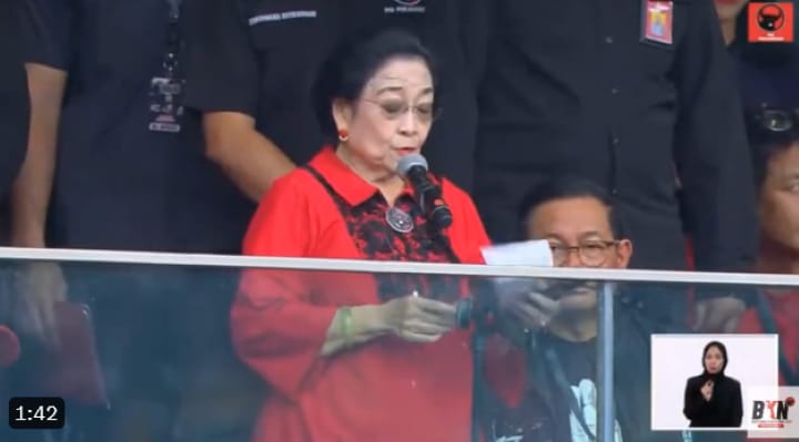 Ketua Umum PDIP, Megawati Soekarnoputri saat acara partai.(foto dok PDIP)