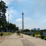 Kawasan Monumen Nasional (Monas) yang mulai dibatasi jam kunjungan bagi wisatawan.(foto dok ipol.id)