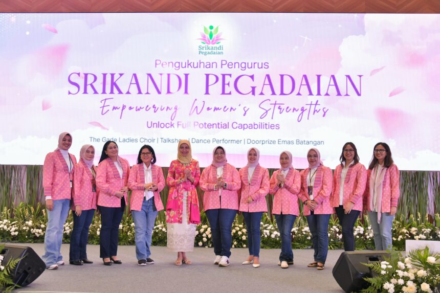 PT Pegadaian mengukuhkan organisasi Srikandi Pegadaian, bertepatan pada Hari Kebaya Nasional di Ballroom The Gade Tower, pada Rabu (24/07). Foto/istimewa