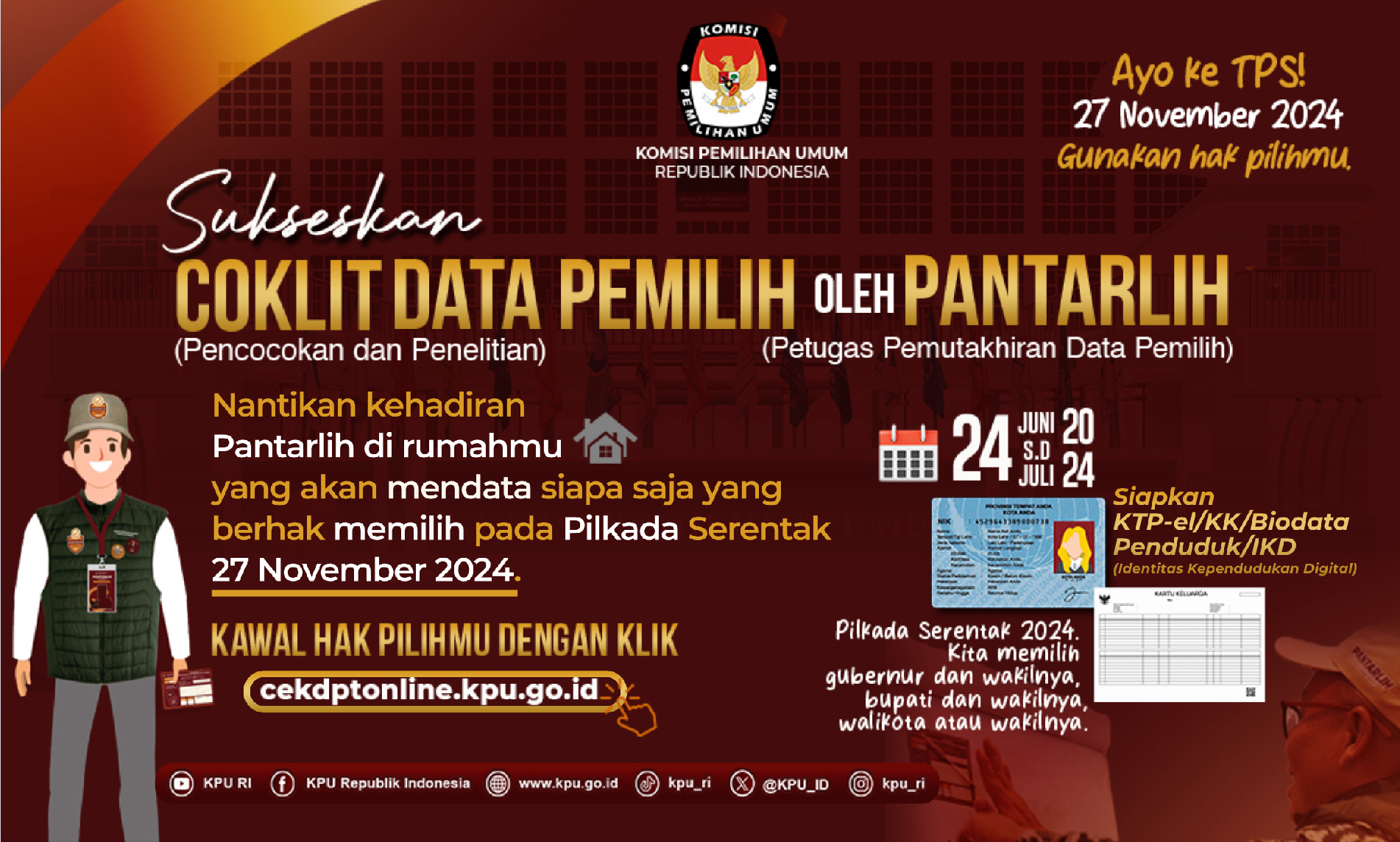 Banner Pencocokan dan penelitian data pemilih KPU