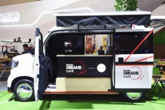 Honda Prospect Motor (HPM) memperkenalkan mobile cafe elektrik pertama di dunia dalam pameran GIIAS 2024. (Foto: Dok)