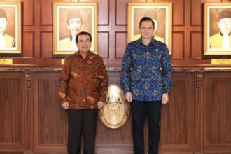 Menteri ATR/BPN Agus Harimurti Yudhoyono (AHY) bertemu dengan Ketua Mahkamah Agung, M. Syarifuddin. Foto: IG, @agusyudhoyono (tangkap layar)