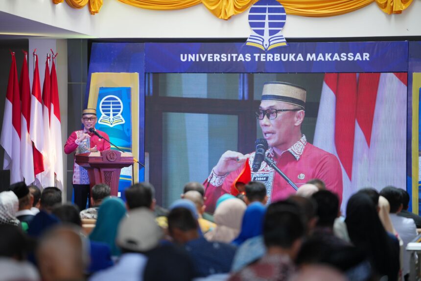 Prof Zudan saat peresmian gedung baru Universitas Terbuka di Makassar. Foto: dok humas