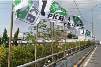 Ilustrasi bendera partai PKB yang terpasang di kawasan Jakarta.(Foto dok PKB)