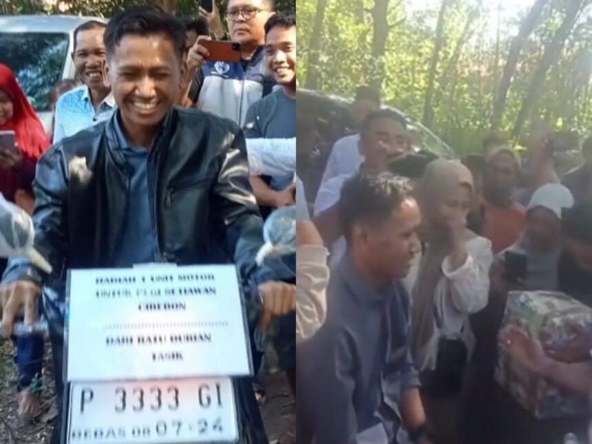 Pegi Setiawan mendapatkan sepeda motor dari juragan durian. Foto: IG, @medsoszone