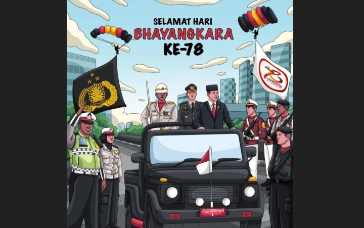 Tampak ucapan Selamat Hari Bhayangkara yang disampaikan Presiden Jokowi. Foto: IG Joko Widodo