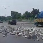 Hebel berserakan di Tol Jagorawi (dok. istimewa)