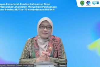 Sekretaris Daerah Provinsi Kalimantan Timur dalam Konferensi Pers "Kesiapan Pemerintah Provinsi Kalimantan Timur dan Masyarakat Lokal dalam Menyambut Pelaksanaan Upacara Bendera HUT ke-79 Kemerdekaan RI di IKN", Kamis (18/7/2024). Foto: Ist