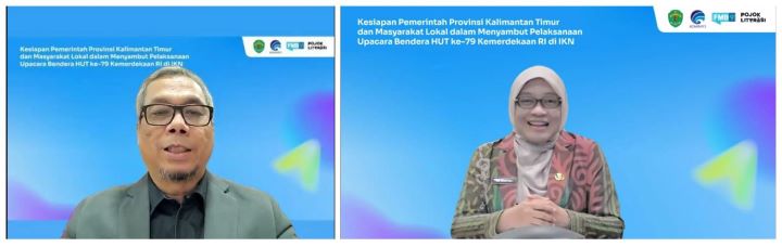 Direktur Jenderal informasi dan Komunikasi Publik, Usman Kansong dan Sekretaris Daerah Provinsi Kalimantan Timur, Sri Wahyuni dalam Konferensi Pers.